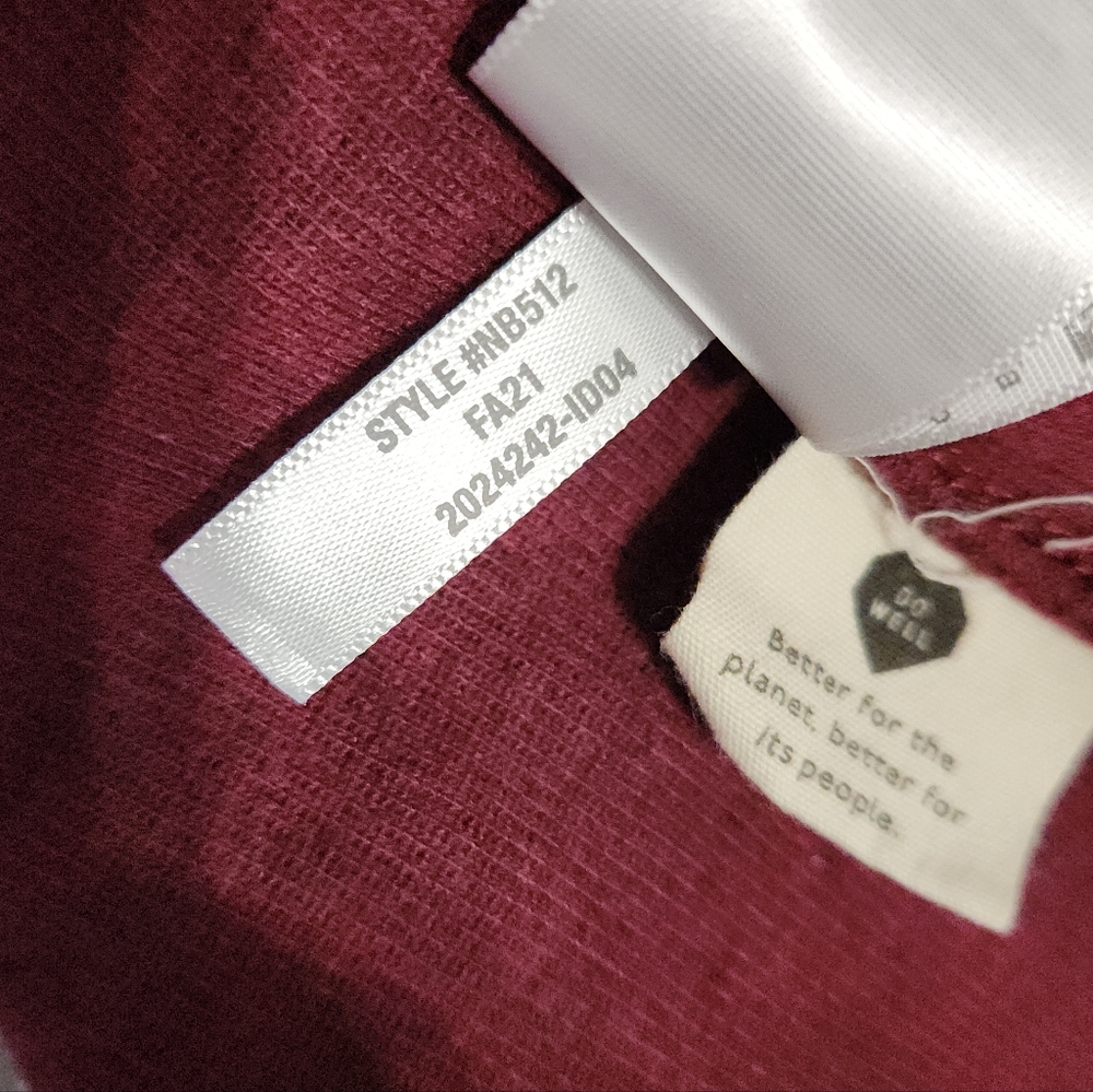 Madewell (Re)sourced Mockneck Puff-Sleeve Top Sweater Burgundy Size Small - Picture 7 of 14